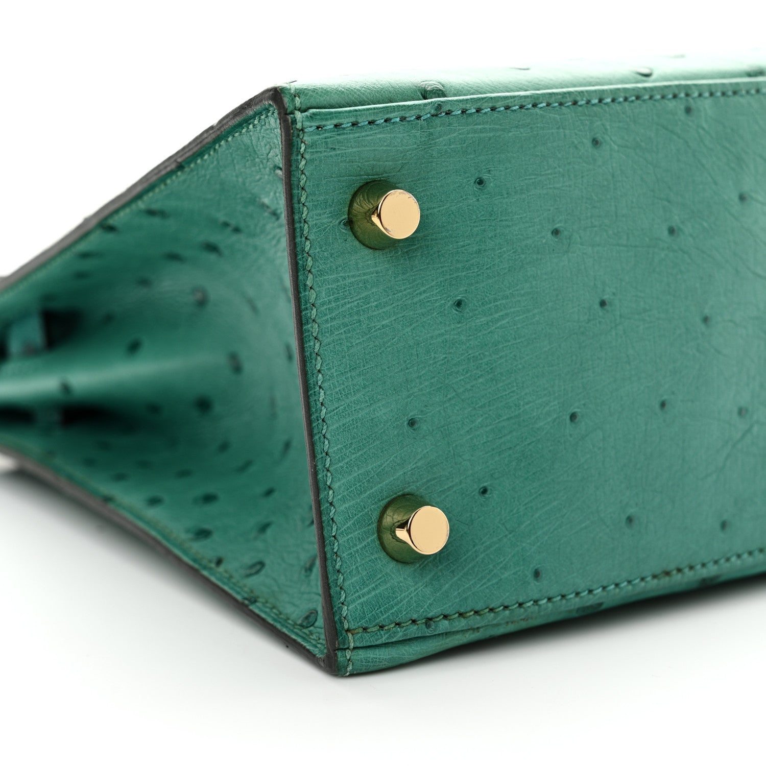 Hermes Ostrich Kelly Sellier 25 Vert Verone 9 of 18