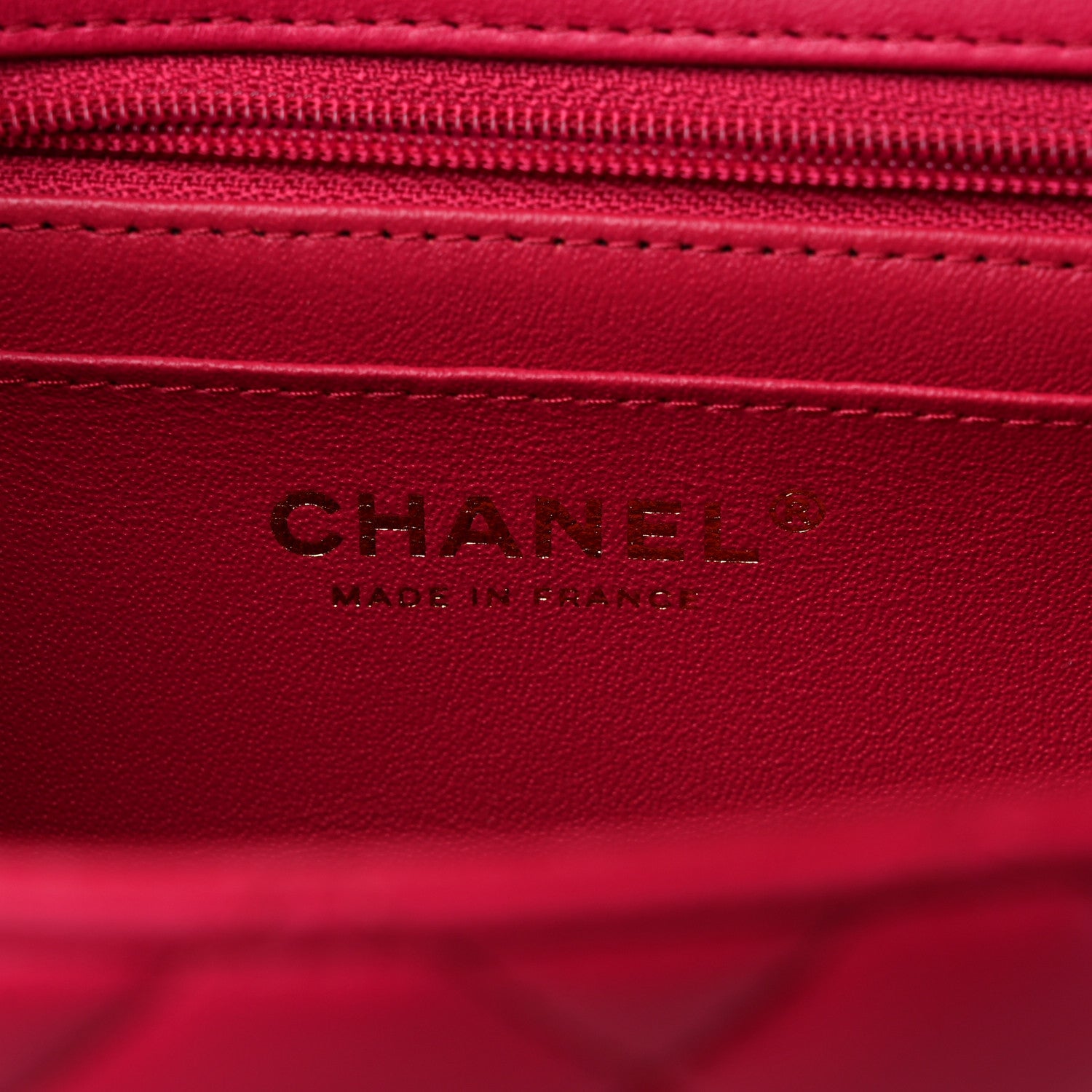 Chanel Lambskin Quilted Mini Top Handle Rectangular Flap Dark Pink 6 of 9