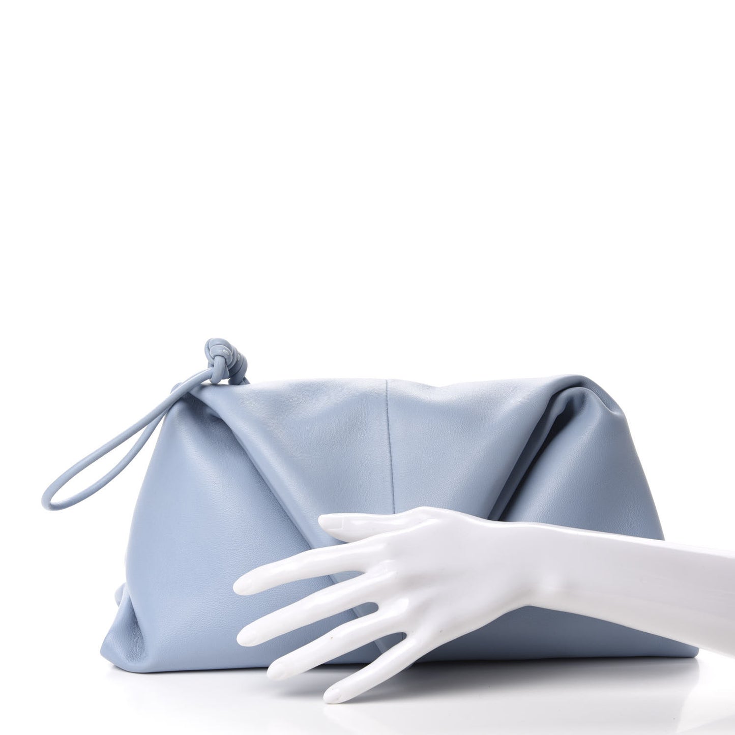 Lambskin BV Trine Clutch Ice
