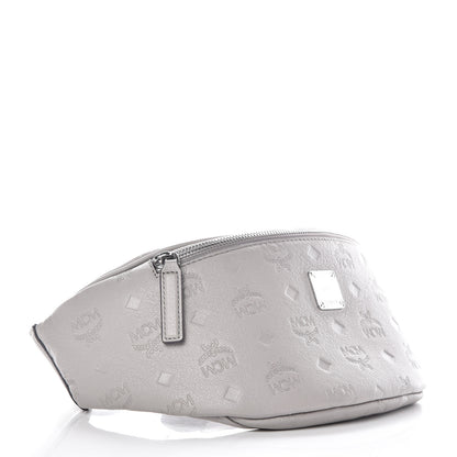 MCM Calfskin Ottomar Monogram Belt Bag Dove 4 of 9