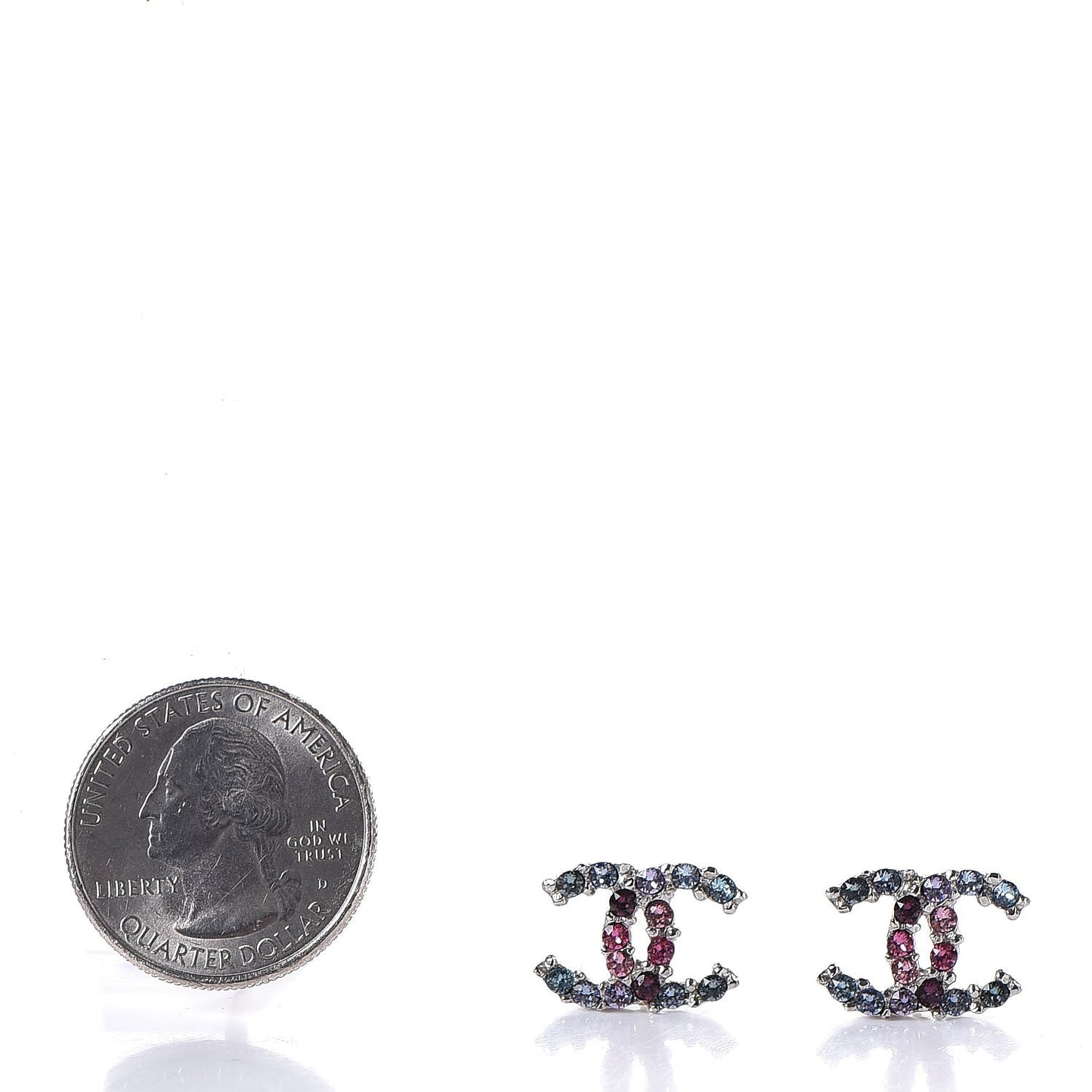 Crystal CC Earrings Silver Multicolor