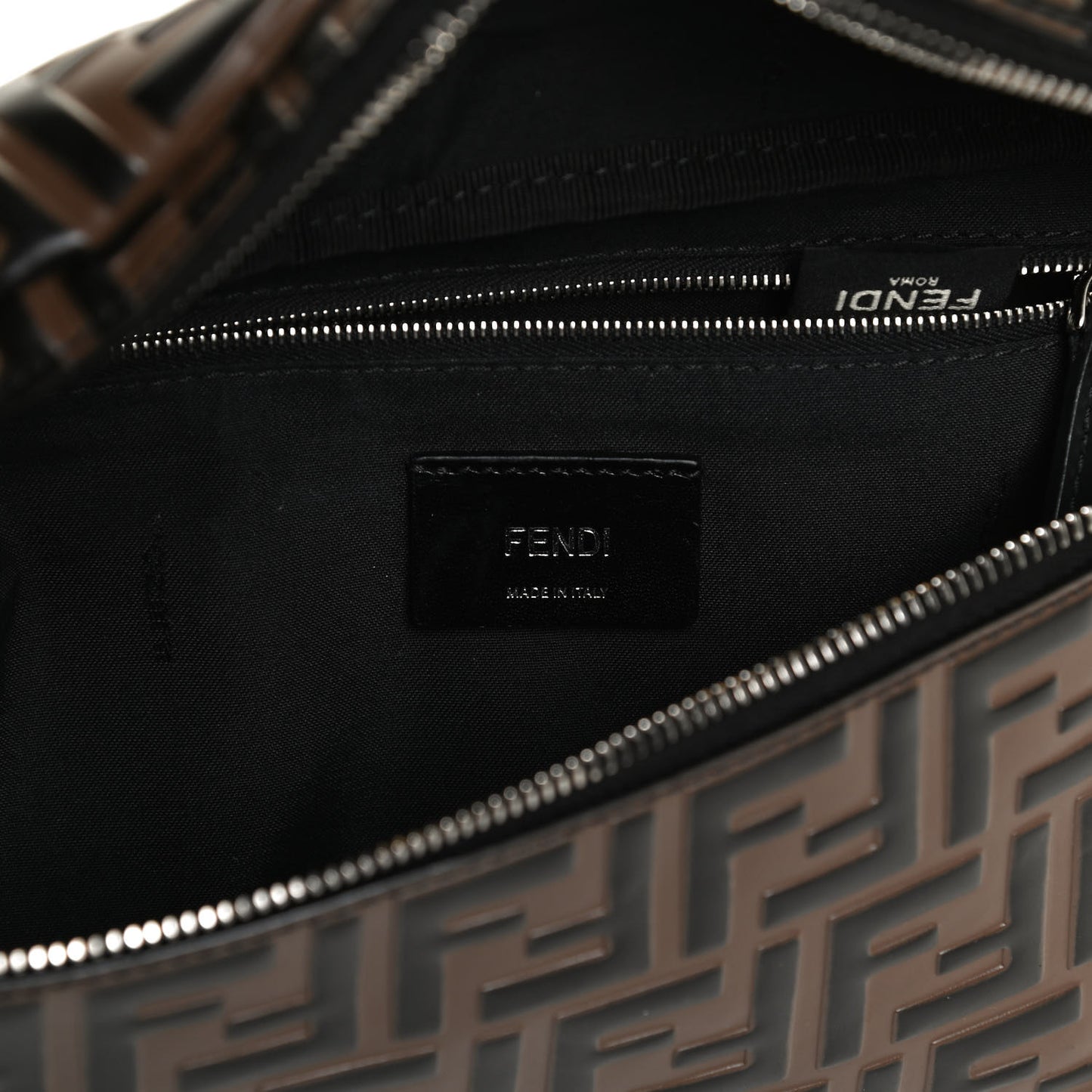 Vitello Century Bi-Color FF 1974 Embossed Belt Bag Maya Black