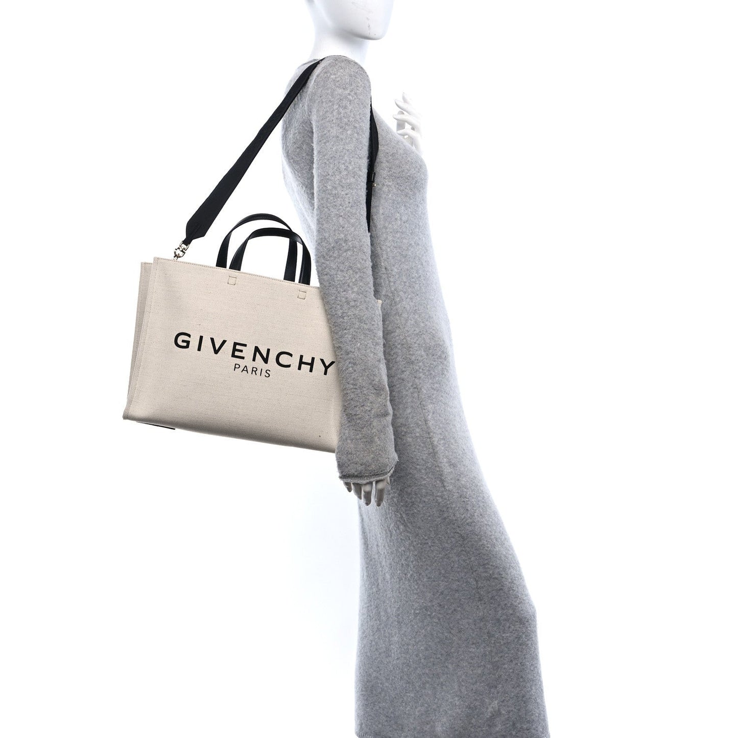Canvas Medium G-Tote Beige Black