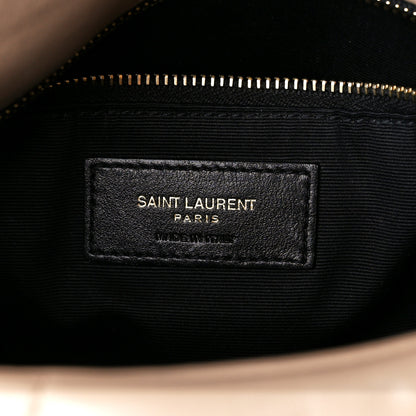 Saint Laurent Lambskin Quilted Small Loulou Puffer Monogram Chain Satchel Dark Beige 6 of 11