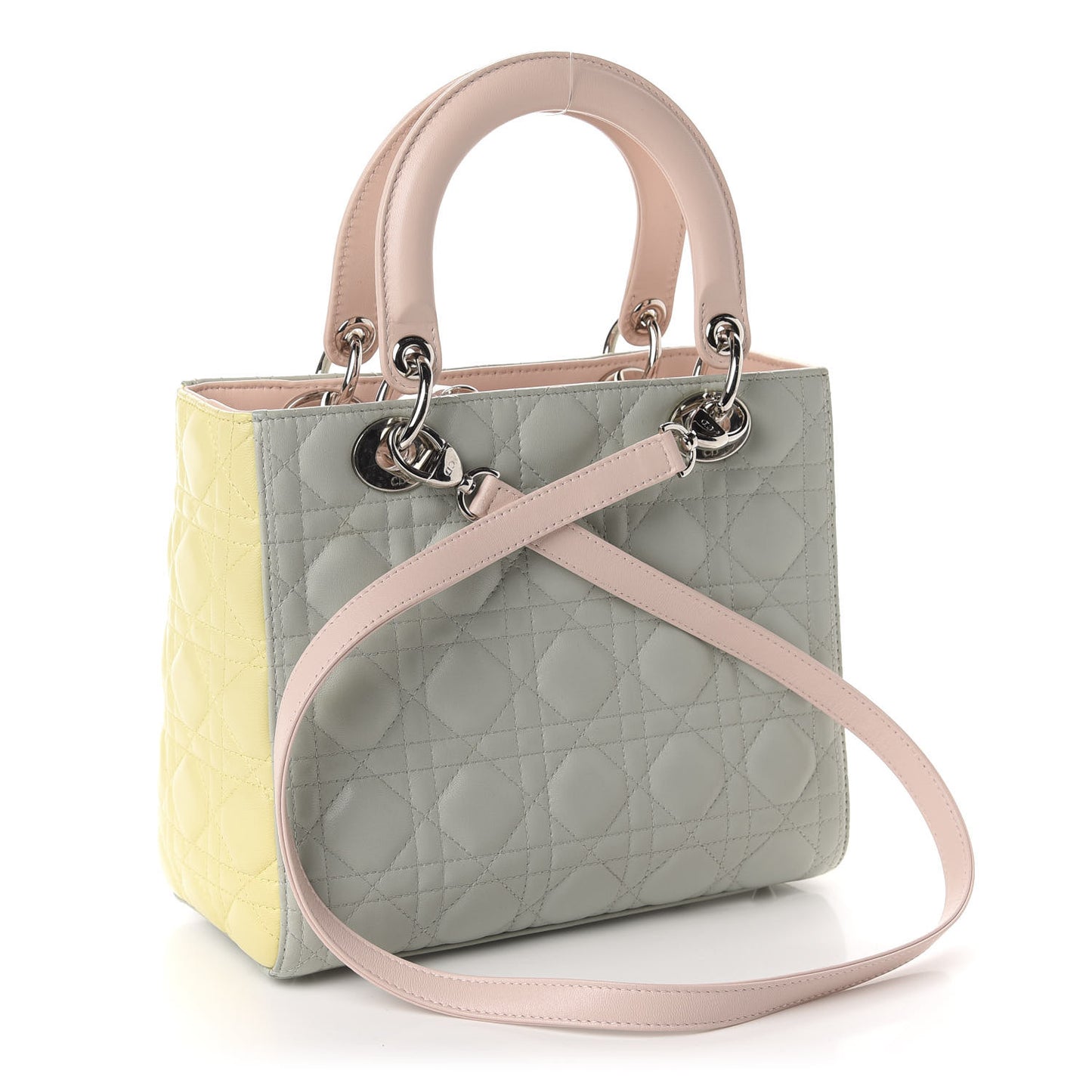 Lambskin Cannage Medium Tri-Color Lady Dior Multicolor