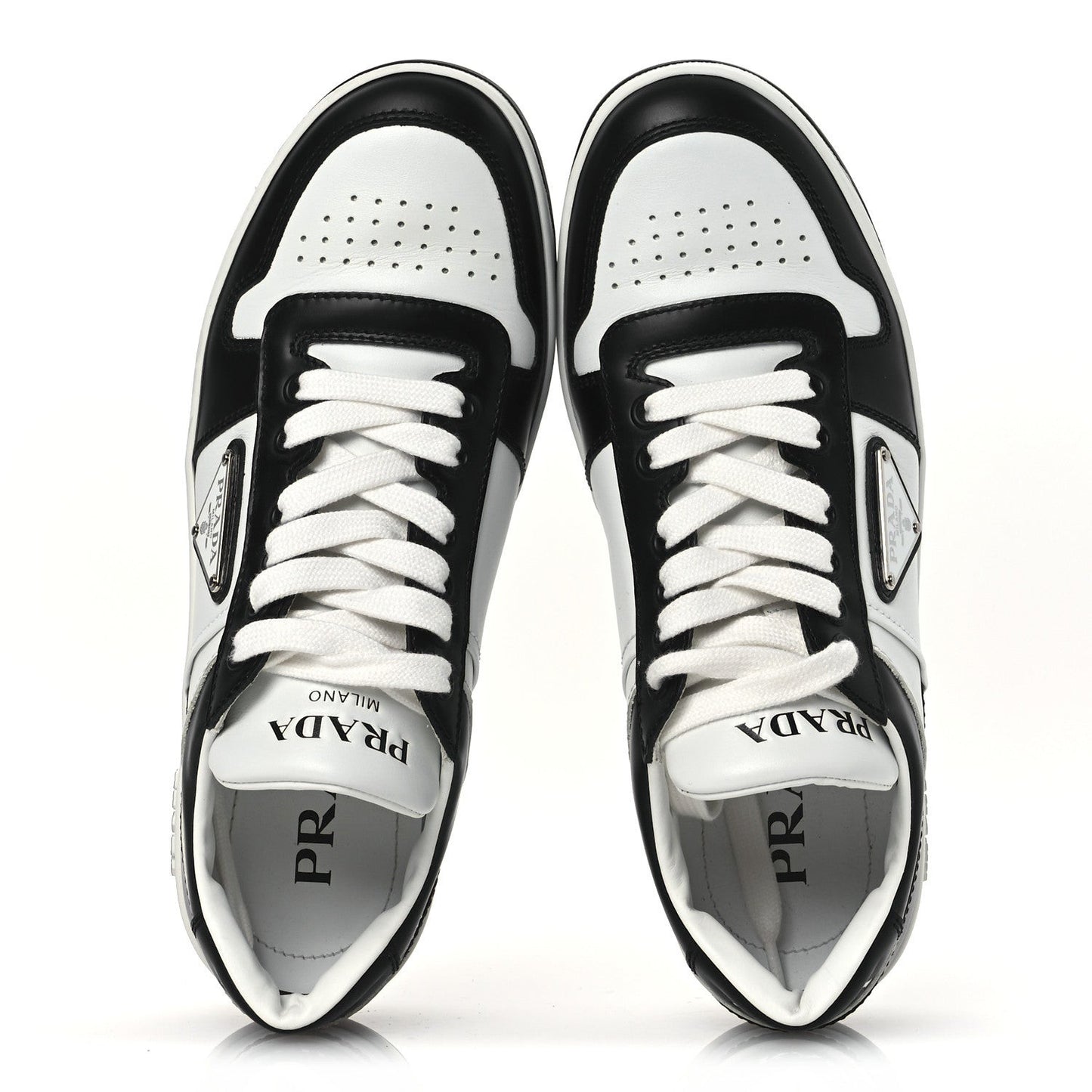 Vitello Sport Spazzolato Rois Metal Triangle Logo Downtown Low Top Sneakers 37.5 White Black
