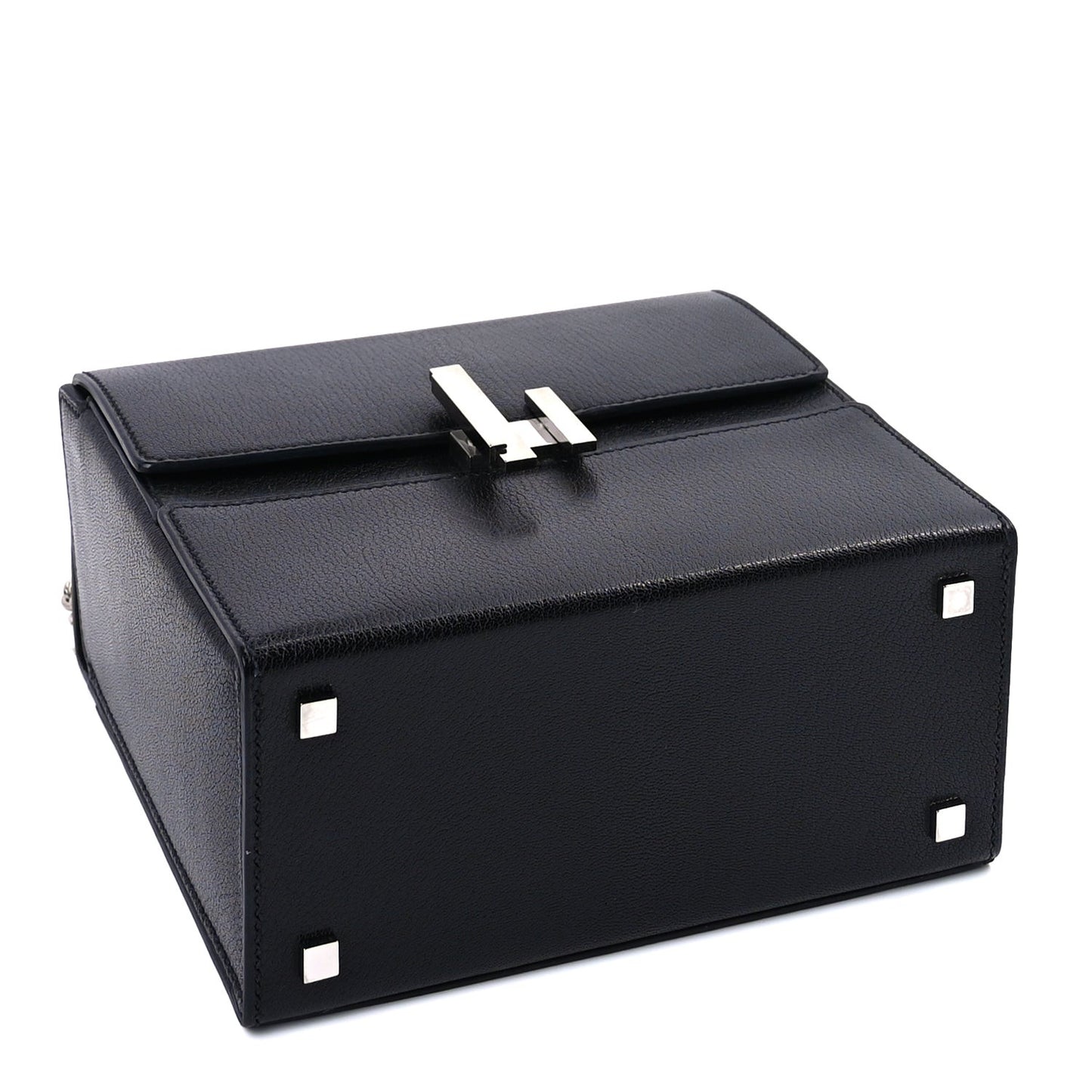 Epsom Cinhetic Boxy Top Handle Bag  Black