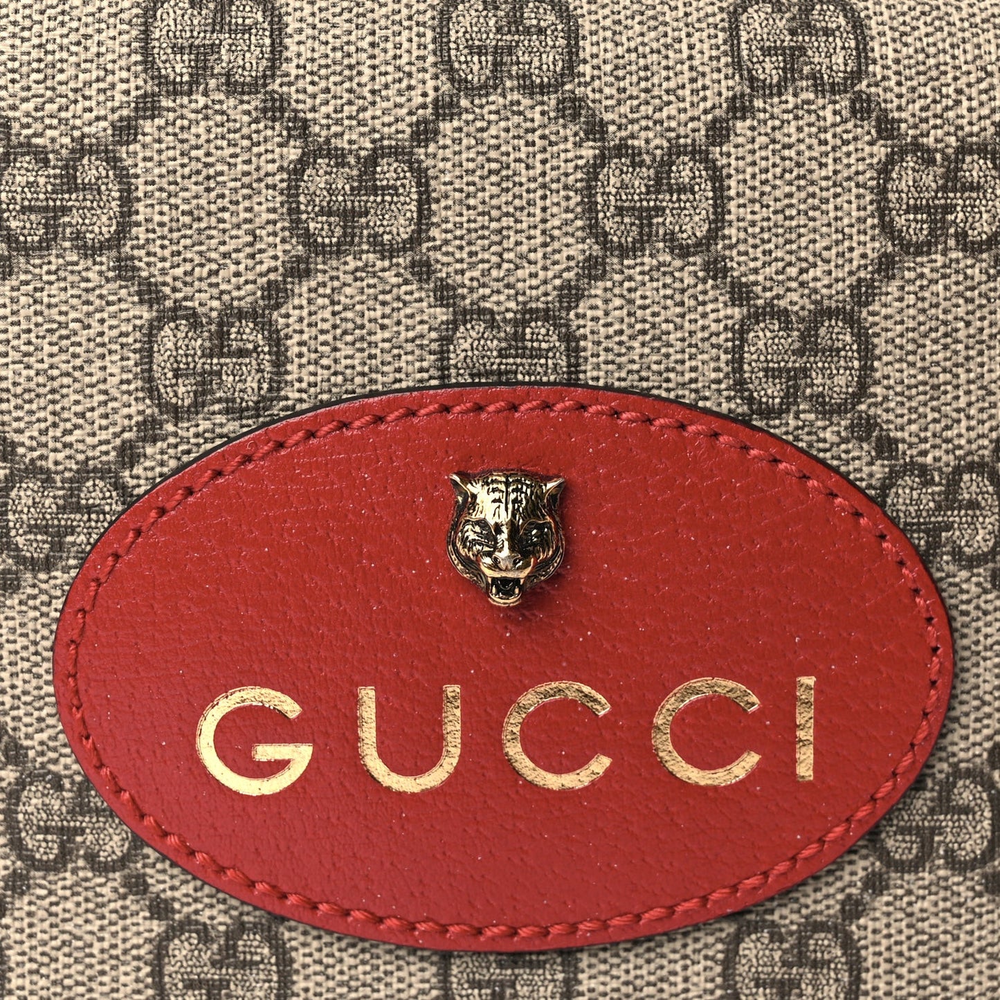 GG Supreme Monogram Web Neo Vintage Shoulder Bag Beige Red