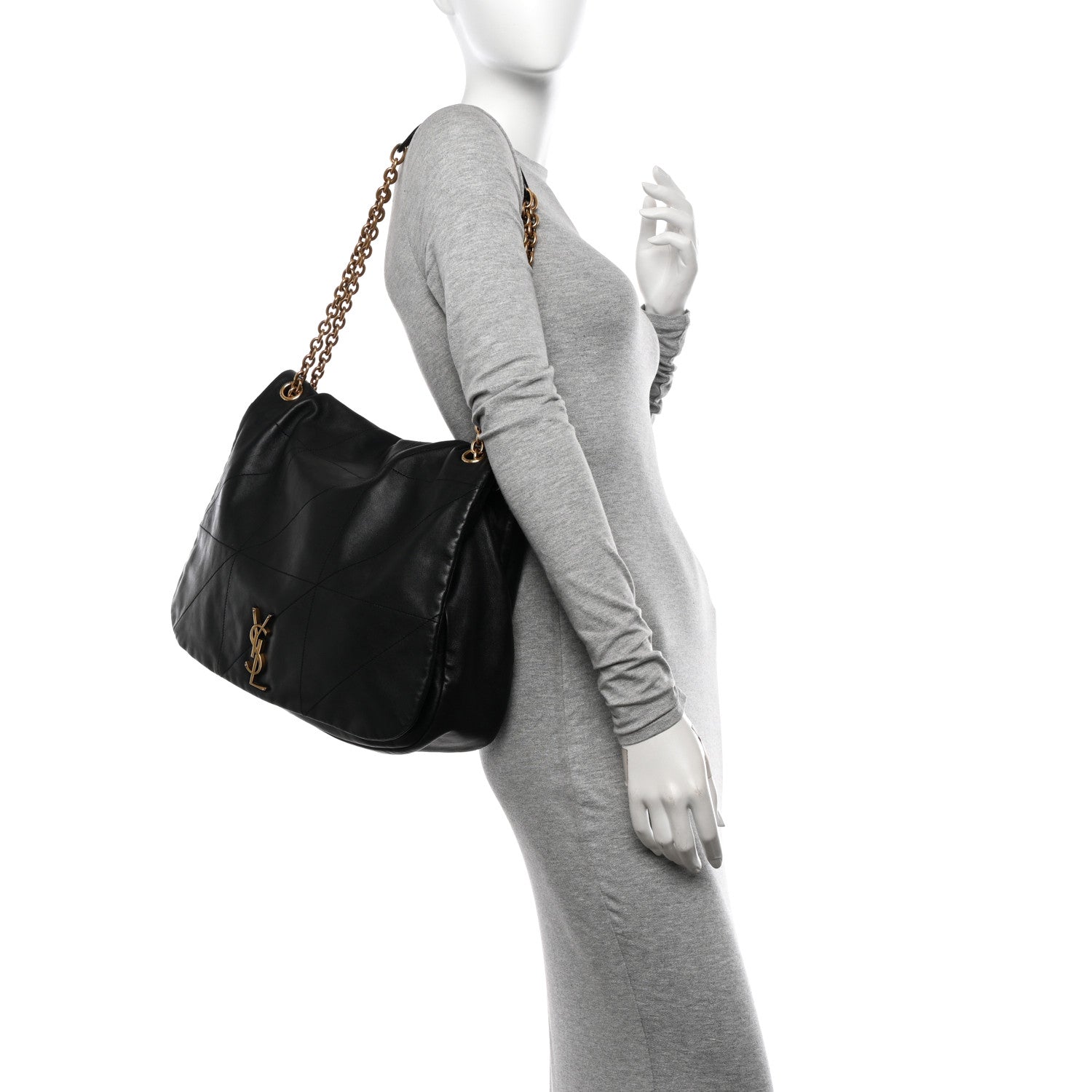 Saint Laurent Lambskin Matelasse Monogram Large Jamie 4.3 Black 2 of 12