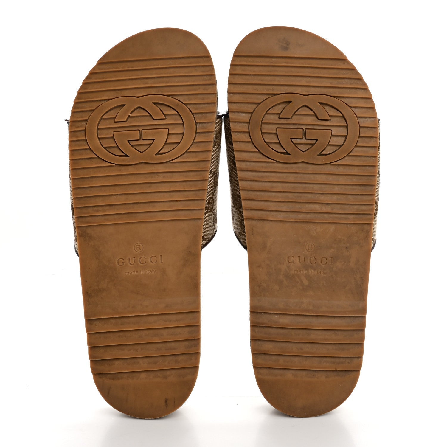 Gucci Canvas GG Monogram Mens Slide Sandals 10 Beige 6 of 7