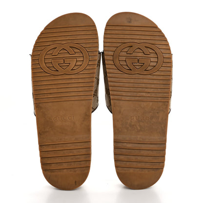Gucci Canvas GG Monogram Mens Slide Sandals 10 Beige 6 of 7