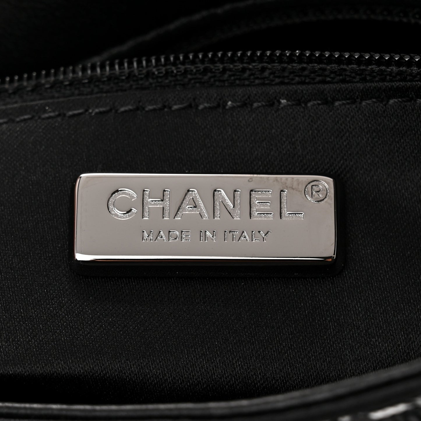 Sequin Lambskin Mini Flap Silver Black