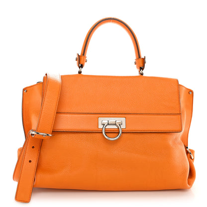 Salvatore Ferragamo Calfskin Large Sofia Shoulder Bag Olivello 1 of 10