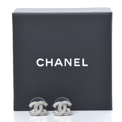 Chanel Crystal CC Earrings Silver 5 of 5