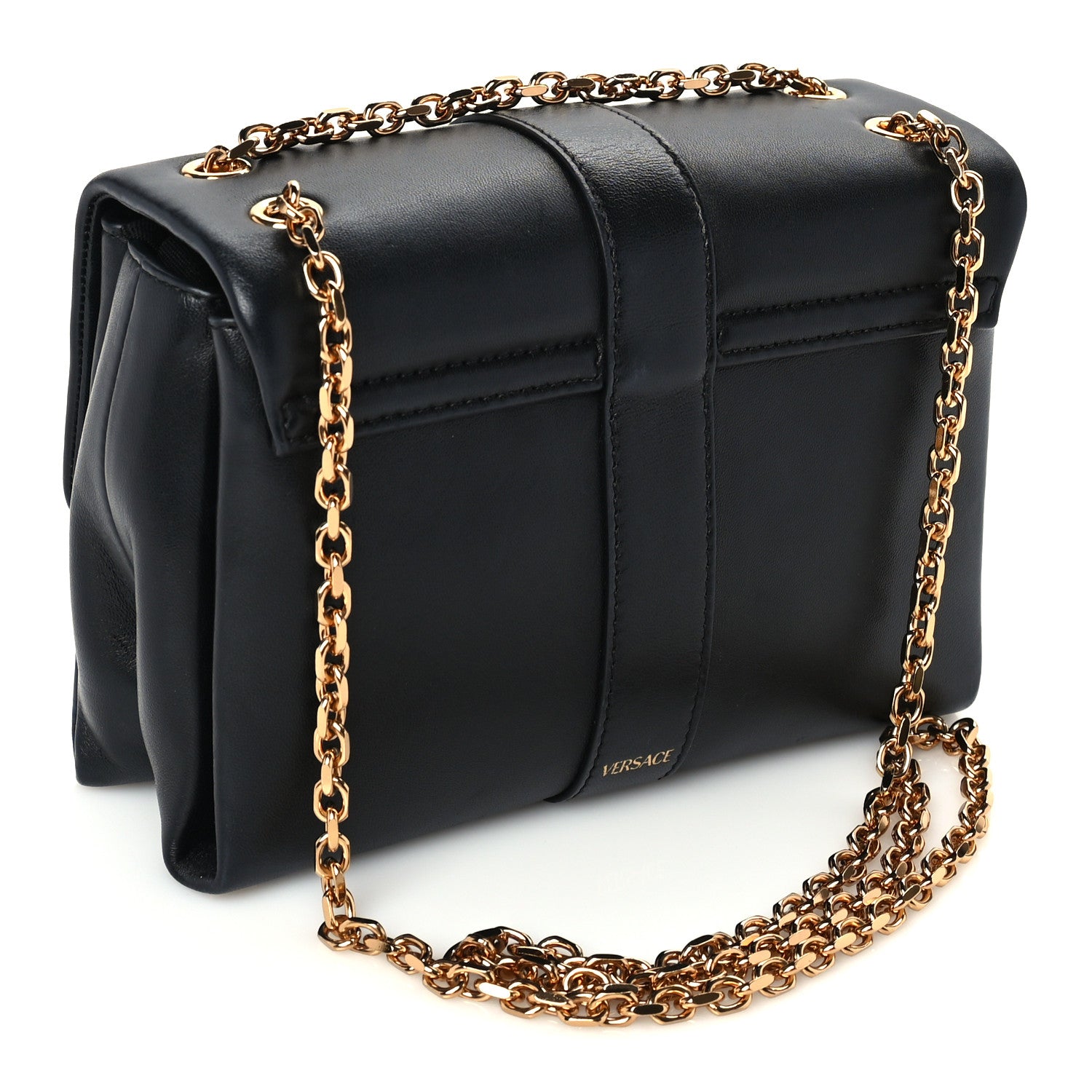 Versace Lambskin Kleio Shoulder Bag Lipstick  Black 2 of 8