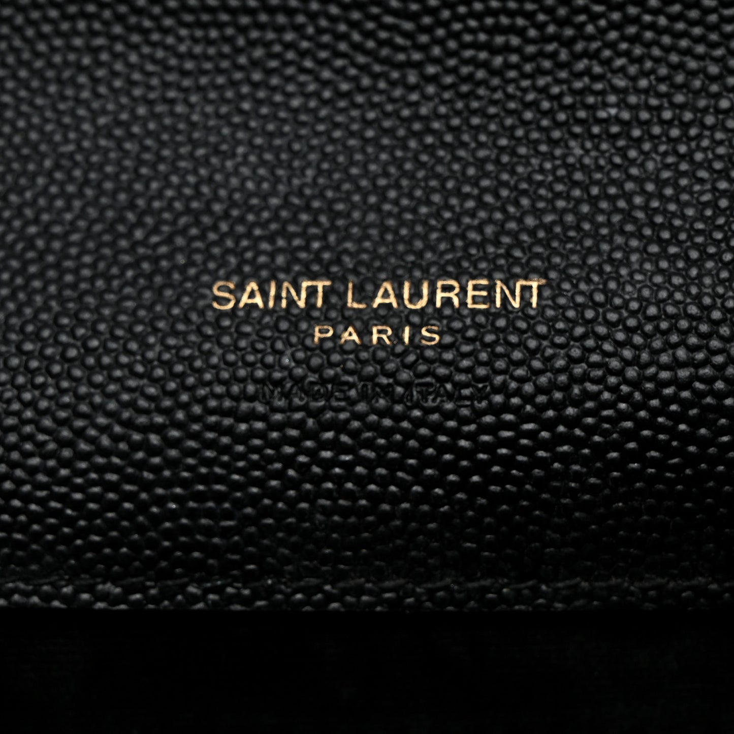 Grain De Poudre Matelasse Chevron Monogram Envelope Clutch Black