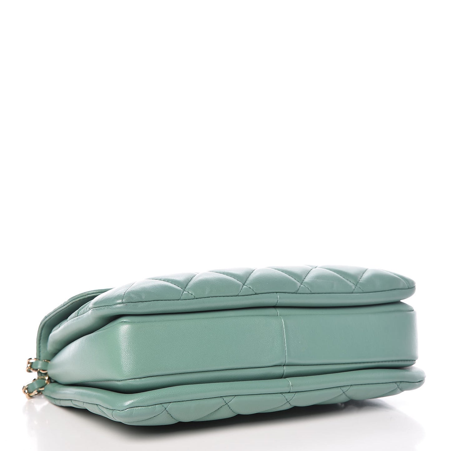 Lambskin Quilted Small Trendy CC Flap Dual Handle Bag Light Green