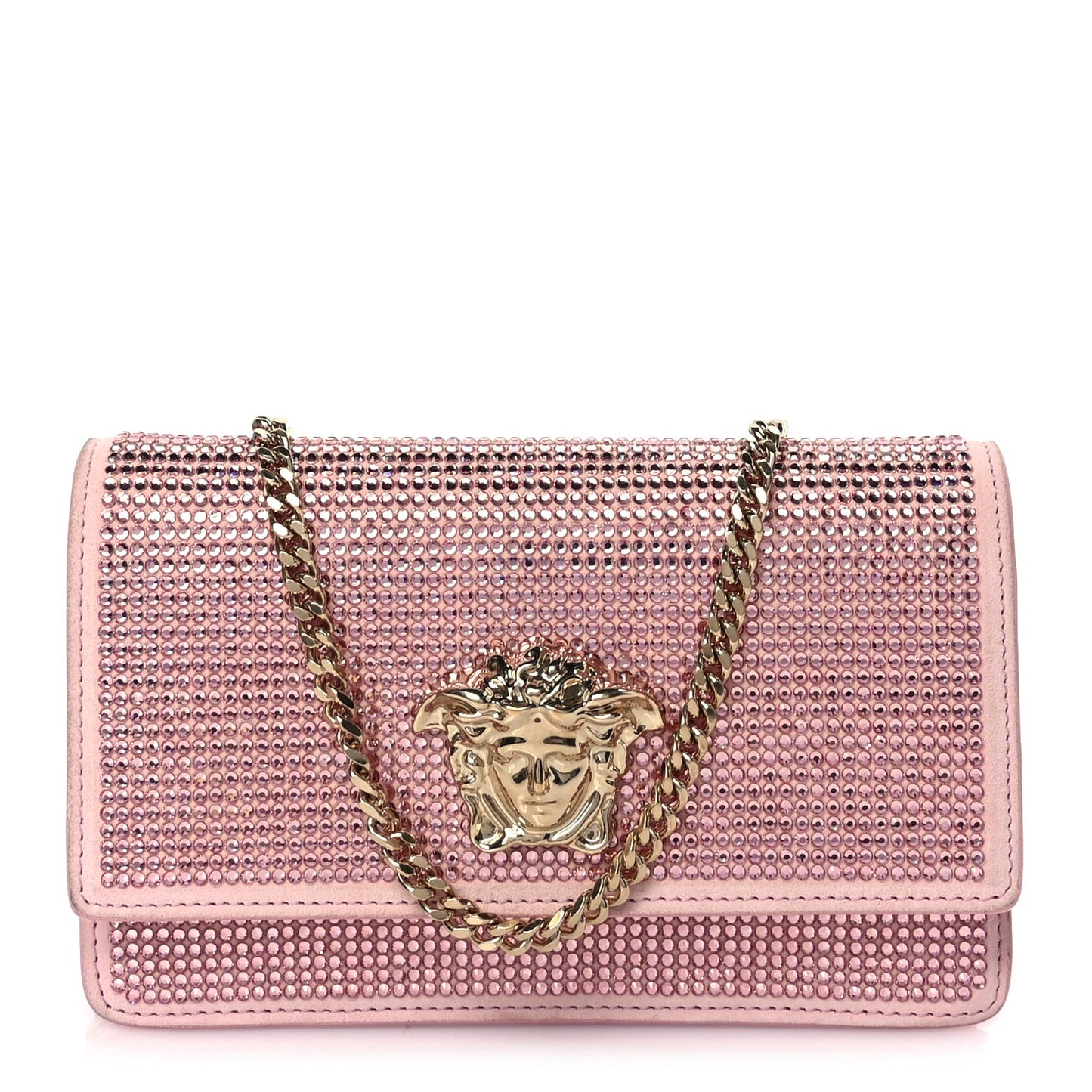 Vitello Crystal Palazzo Evening Bag Pink