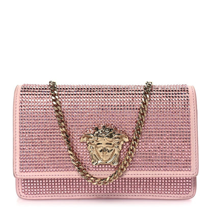 Versace Vitello Crystal Palazzo Evening Bag Pink 1 of 8