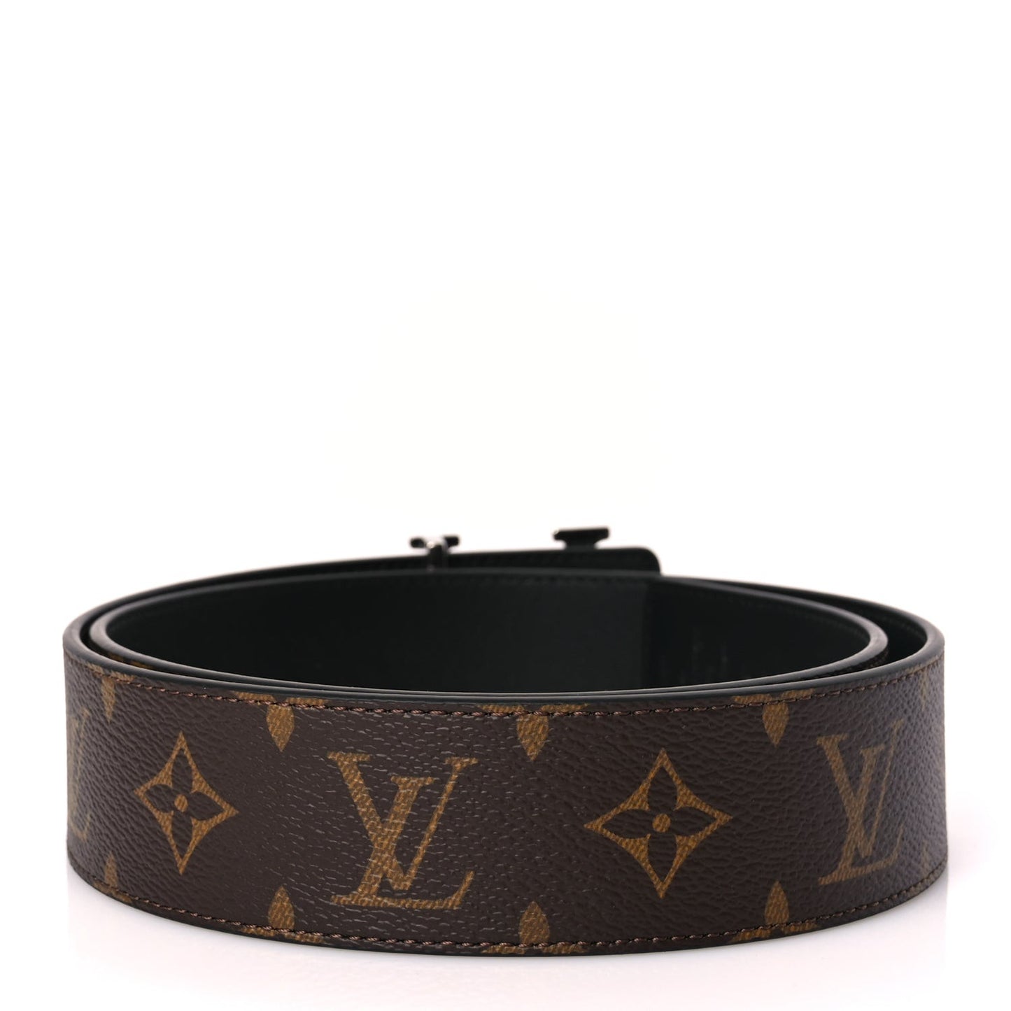 Calfskin Monogram 40mm LV Initiales Reversible Belt 80 32 Black