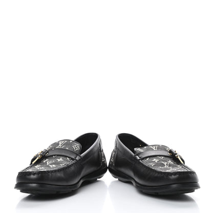 Louis Vuitton Calfskin Mini Lin Loafers 37 Black 5 of 11