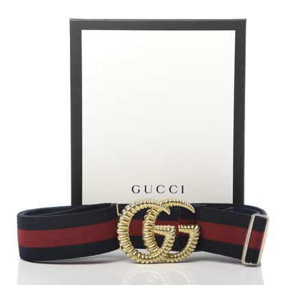 Gucci Canvas Torchon Double G Web Belt 85 34 Navy Red 4 of 4