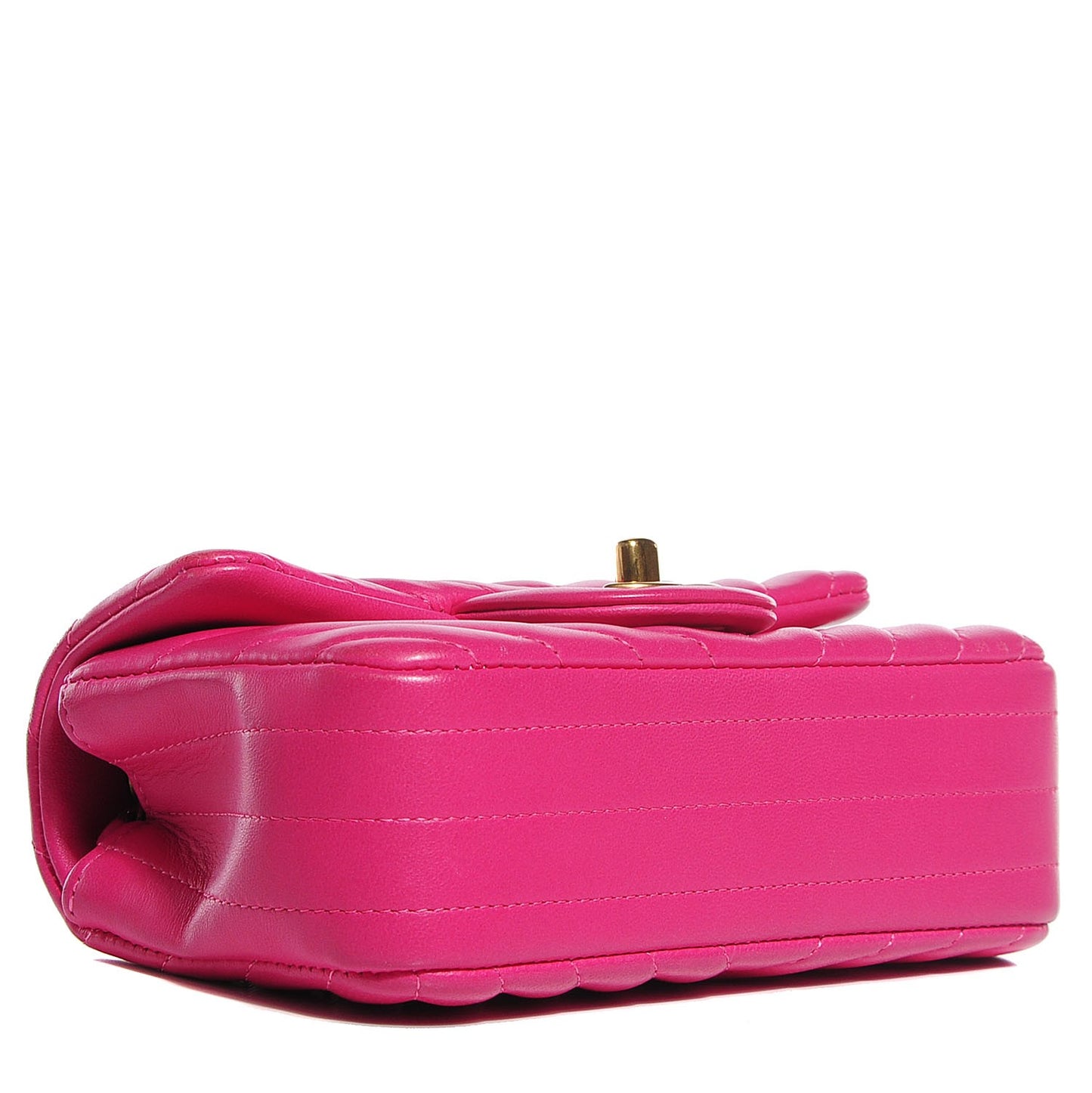 Lambskin Chevron Quilted Extra Mini Flap Dark Pink