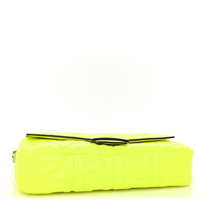 Fendi X MARC JACOBS Nappa FF 1974 Embossed Baguette Yellow Fluo 3 of 8