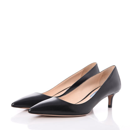 Prada Vitello Kitten Heels Pumps 36 Black 3 of 10