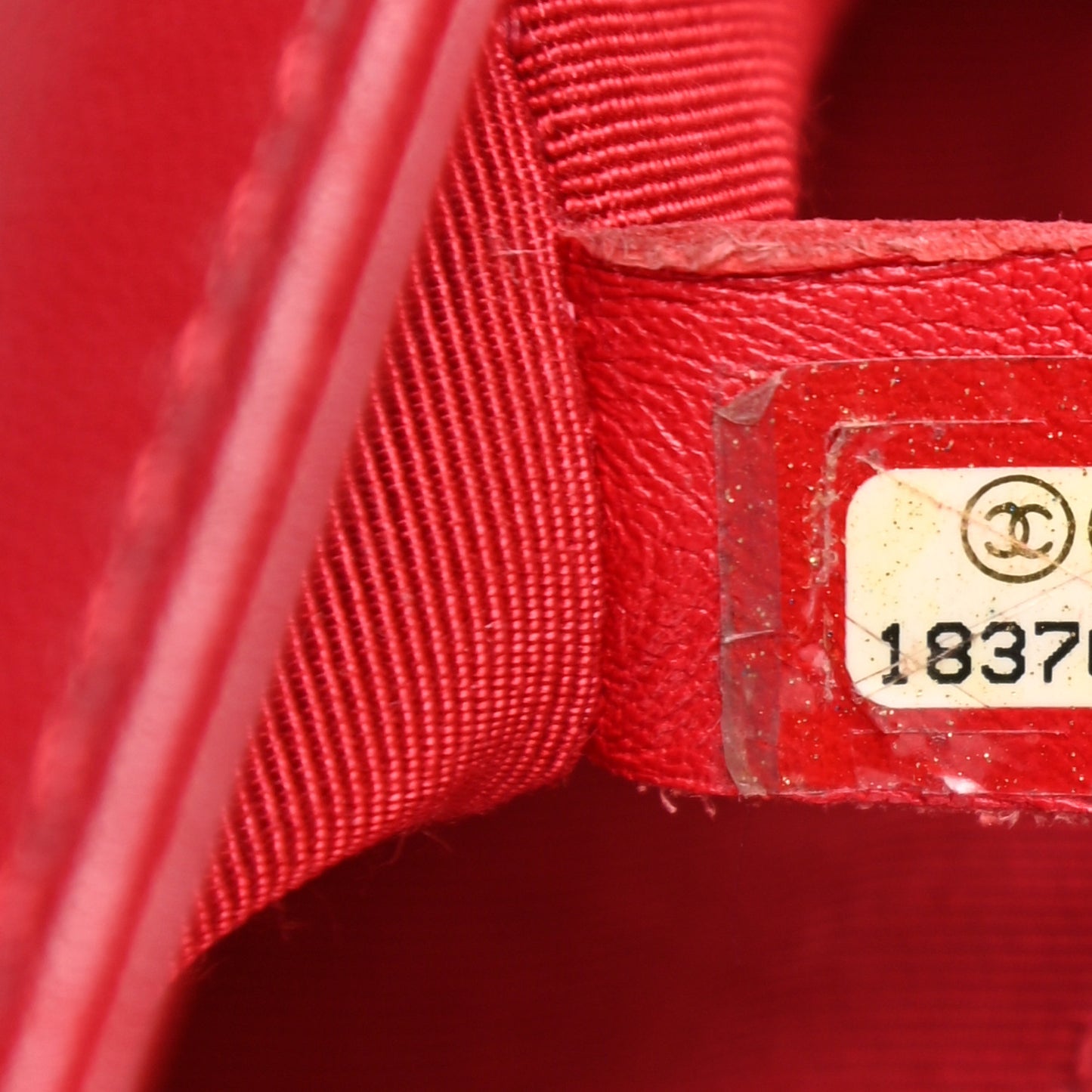 Lambskin Quilted Medium Boy Flap Black Red