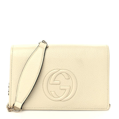Gucci Pebbled Calfskin Small Soho Disco Shoulder Bag Off White 1 of 8