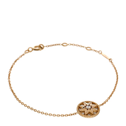 Christian Dior 18K Yellow Gold Pave Diamond Rose Des Vents Bracelet 1 of 5