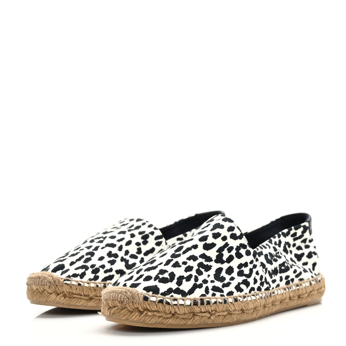 Canvas Leopard Print Espadrilles 38 Latte Black