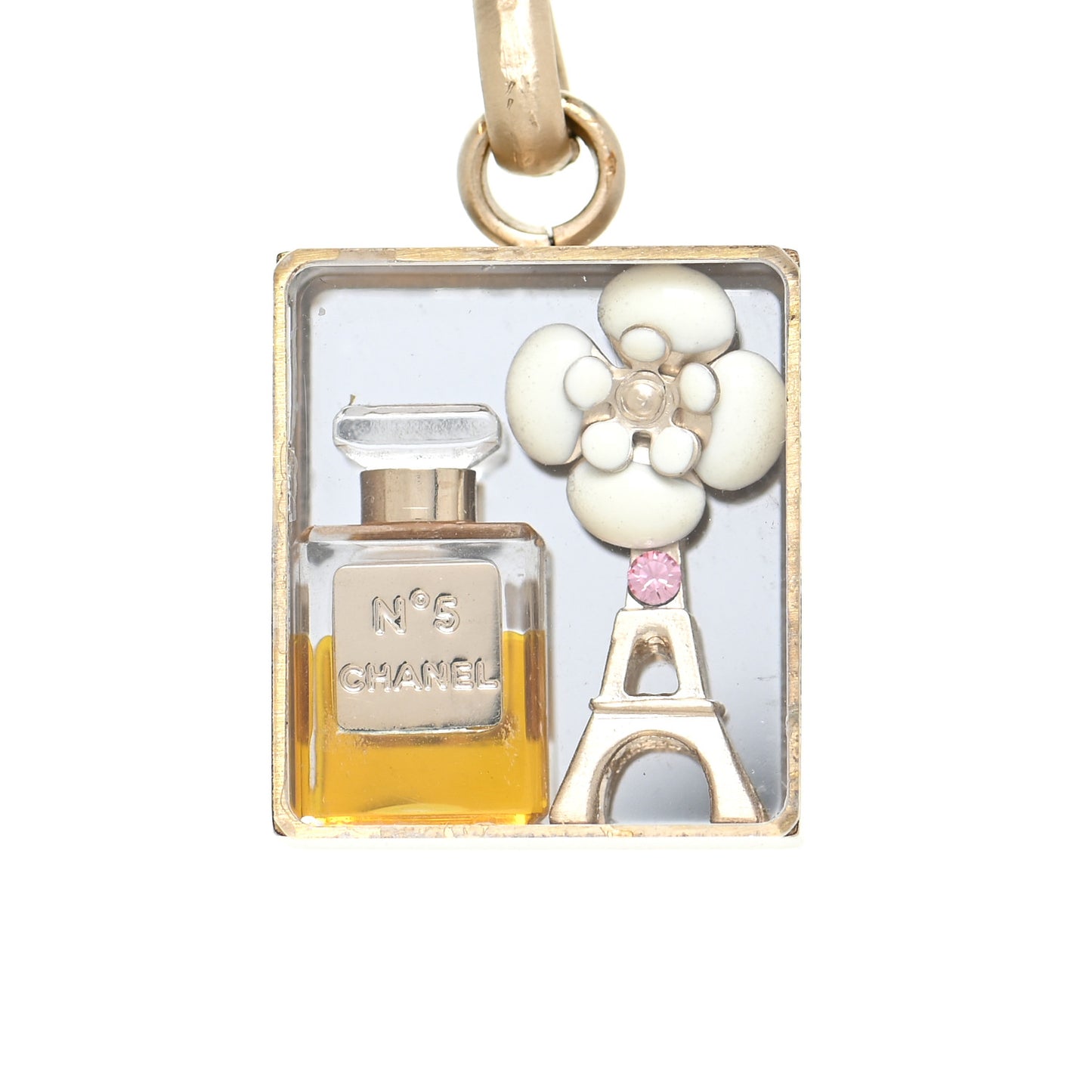 Resin Crystal Bag Charm Gold