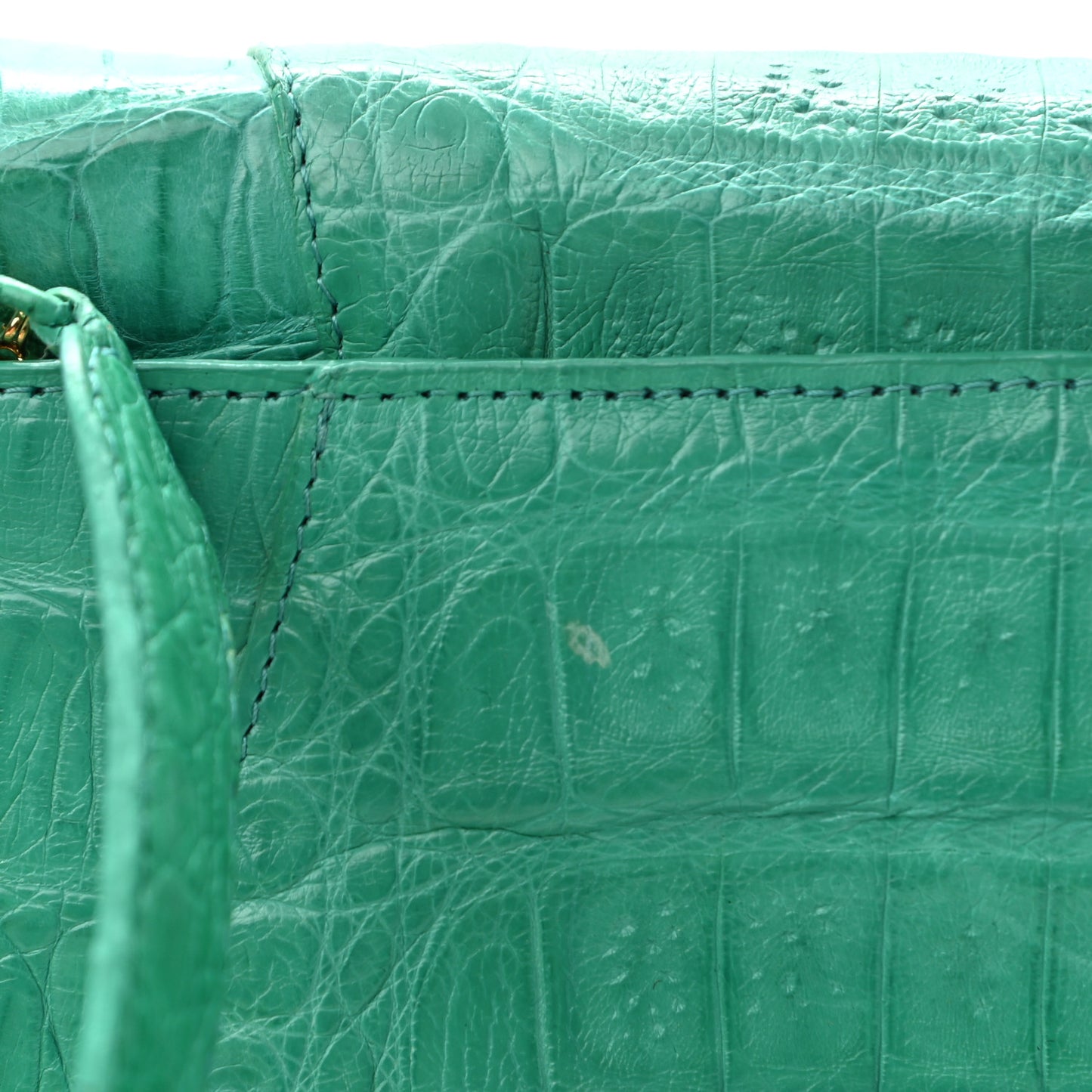 Crocodile Foldover Clutch Green