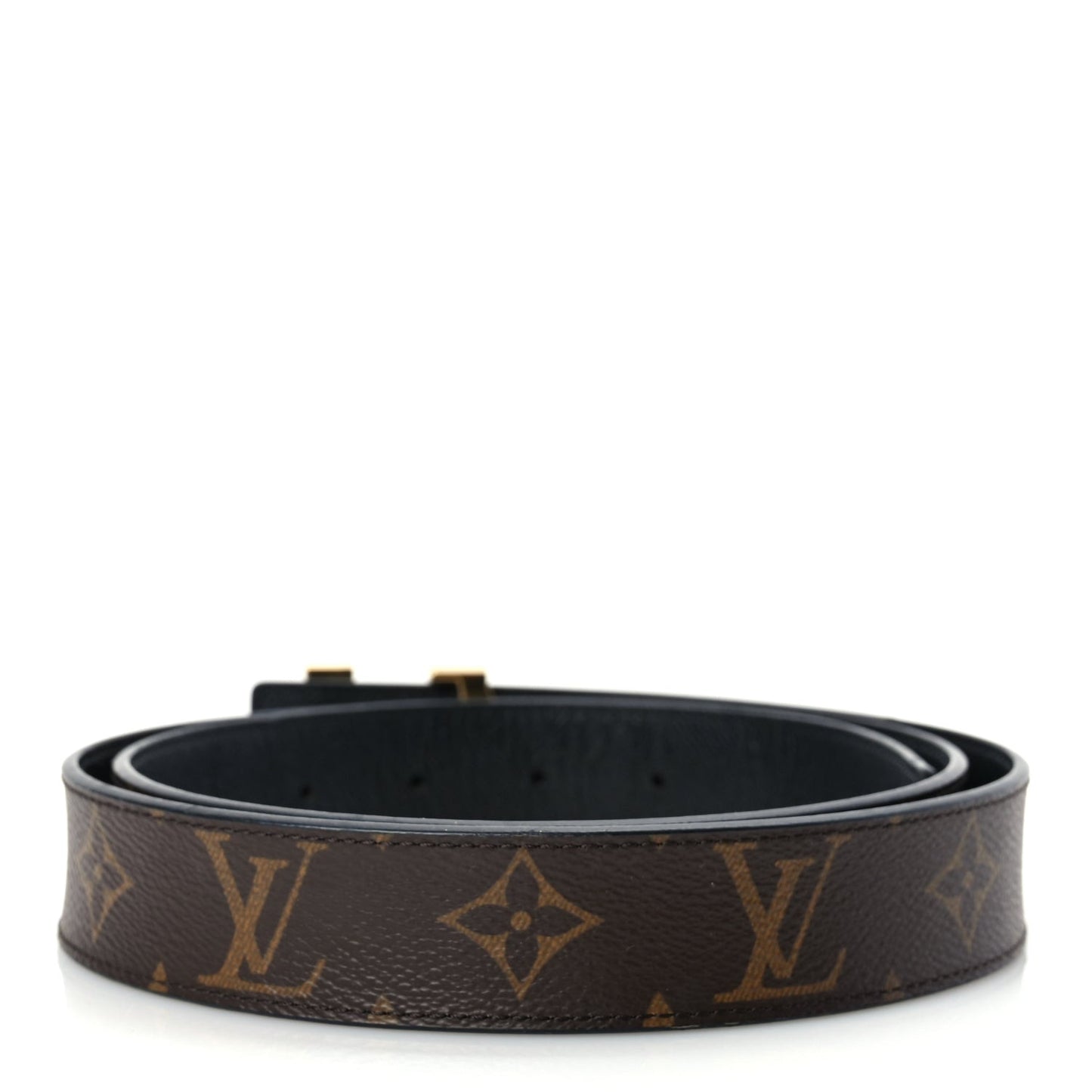Calfskin Monogram 30mm LV Initiales Reversible Belt 95 38 Black