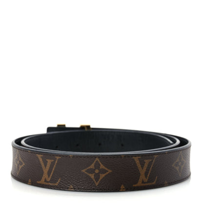 Louis Vuitton Calfskin Monogram 30mm LV Initiales Reversible Belt 95 38 Black 2 of 5