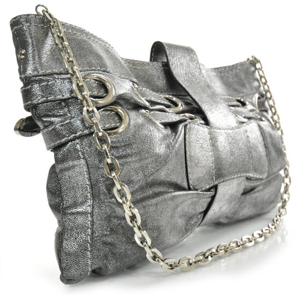 Jimmy Choo Leather Convertible Rio Oversized Clutch Metallic 2 of 8
