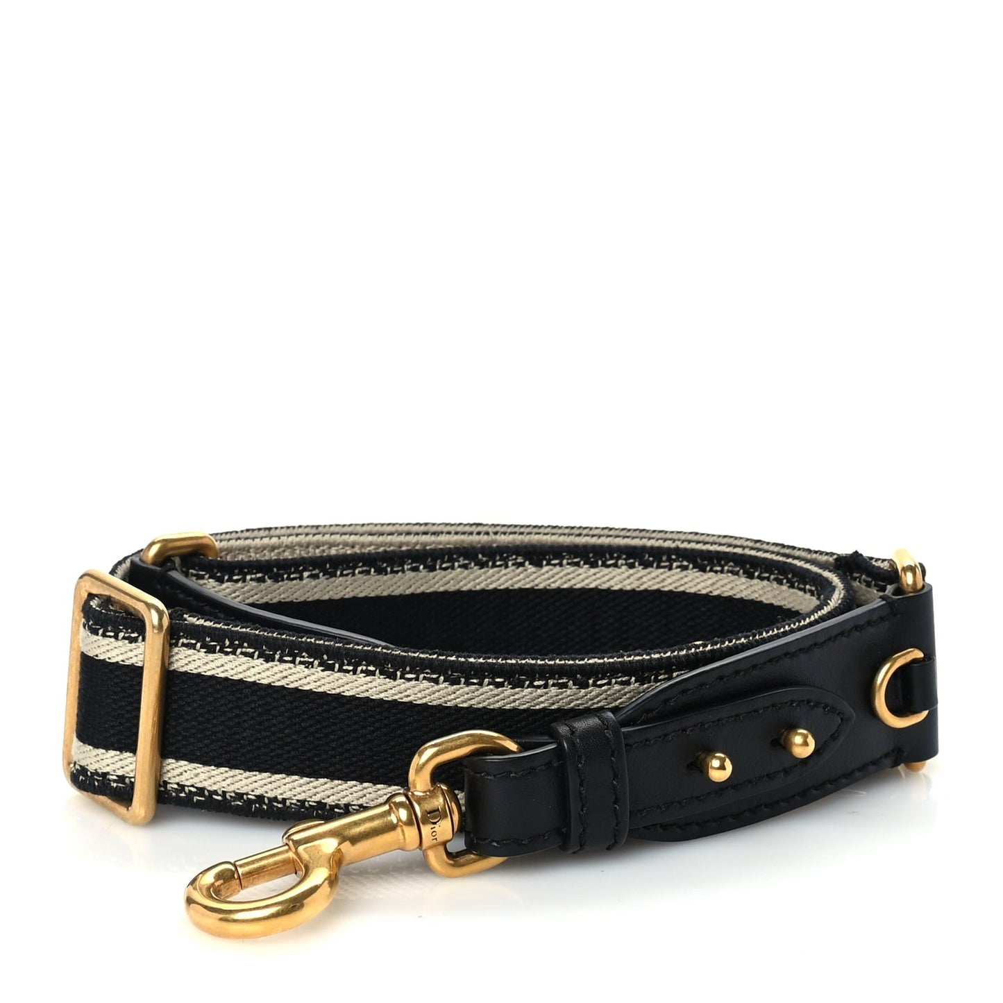 Canvas Embroidered Shoulder Strap  Black