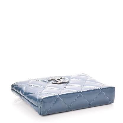 Chanel Patent Quilted Brilliant Key Holder Case Royal Blue 4 of 10