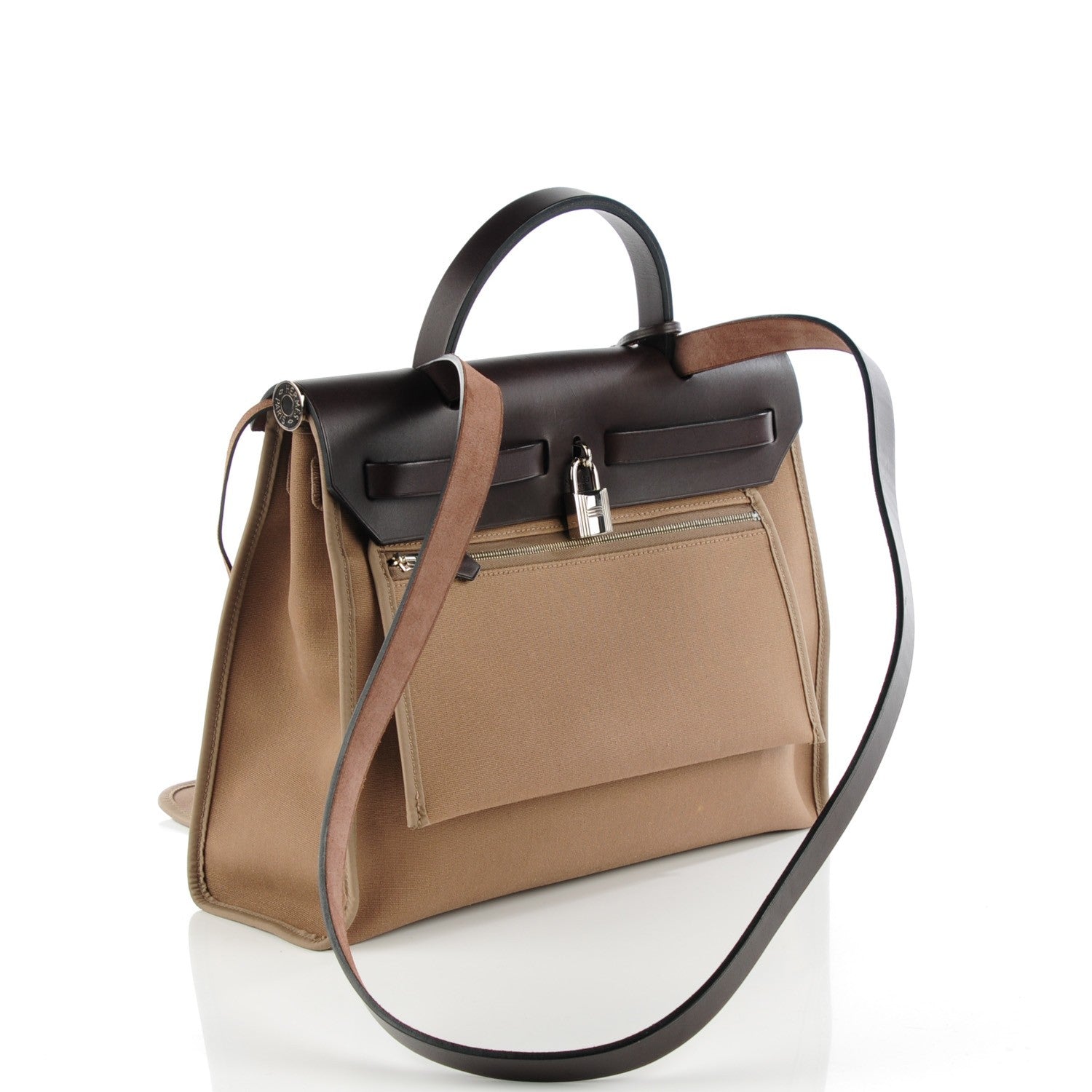 Hermes Vache Hunter Toile Herbag Zip 31 PM Etoupe Ebene 7 of 13