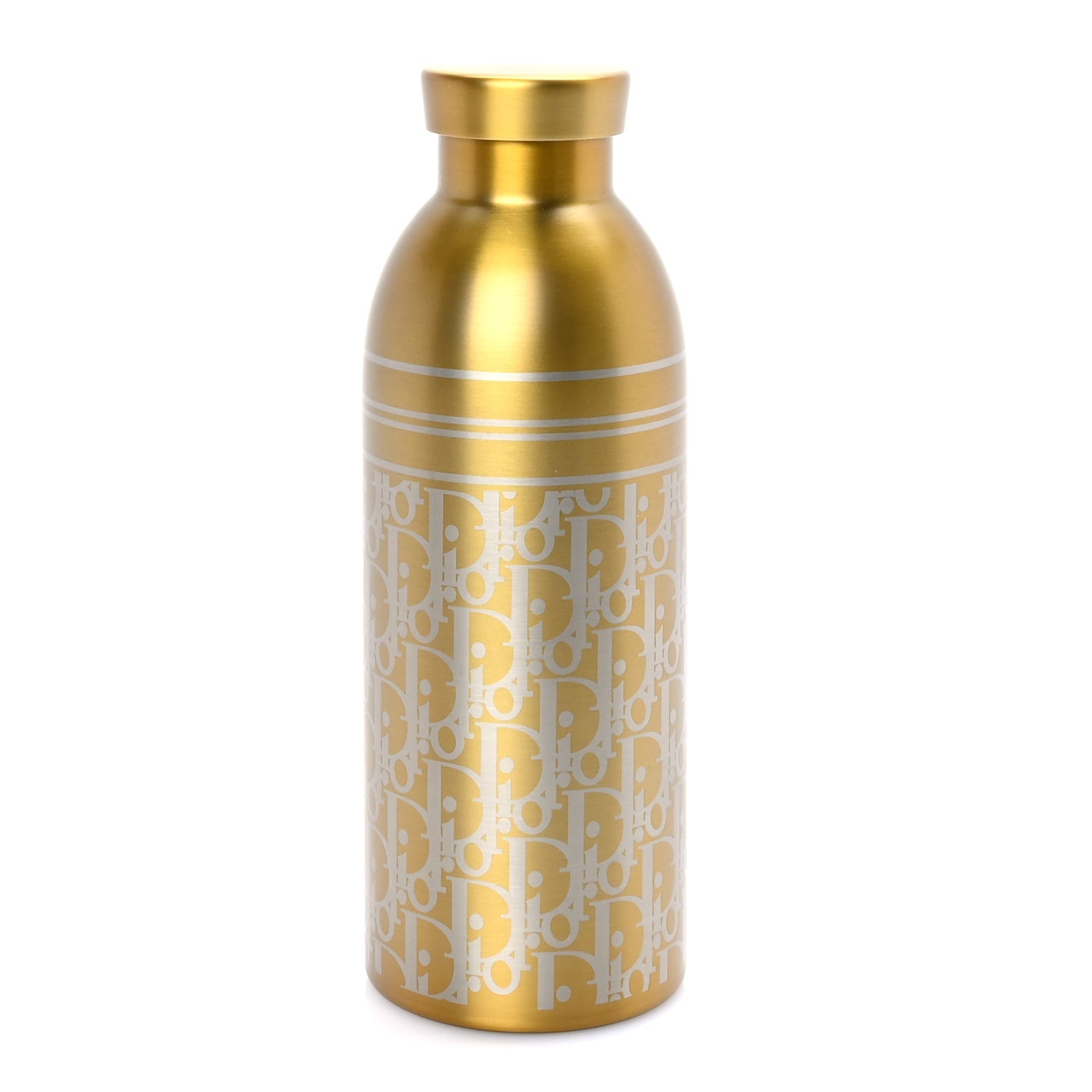Christian Dior Oblique Stainless Steel Grained Calfskin Aqua Bottle With Shoulder Strap Yellow 2 of 8