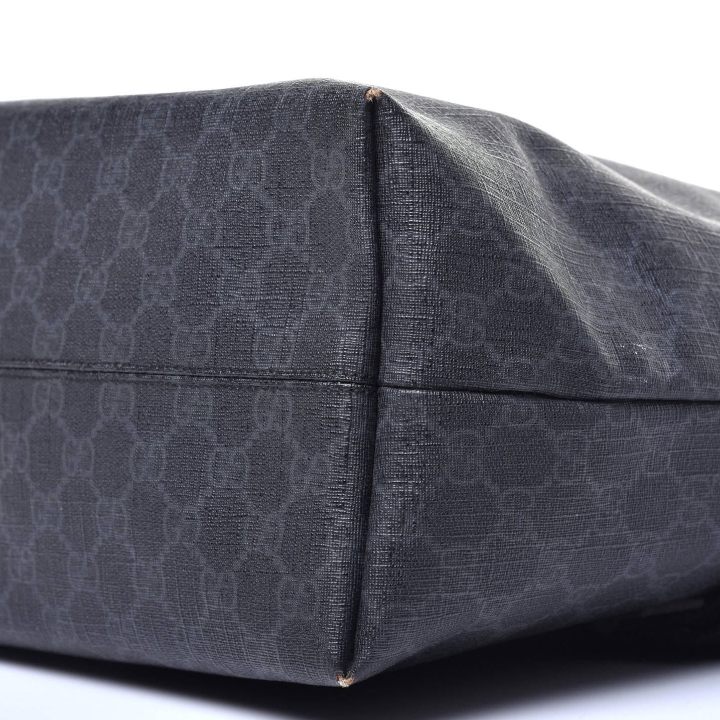 GG Supreme Monogram Web Handle Vertical Tote Black Grey