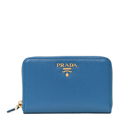 Prada Vitello Move Compact Zip Around Wallet Cobalto 1 of 8