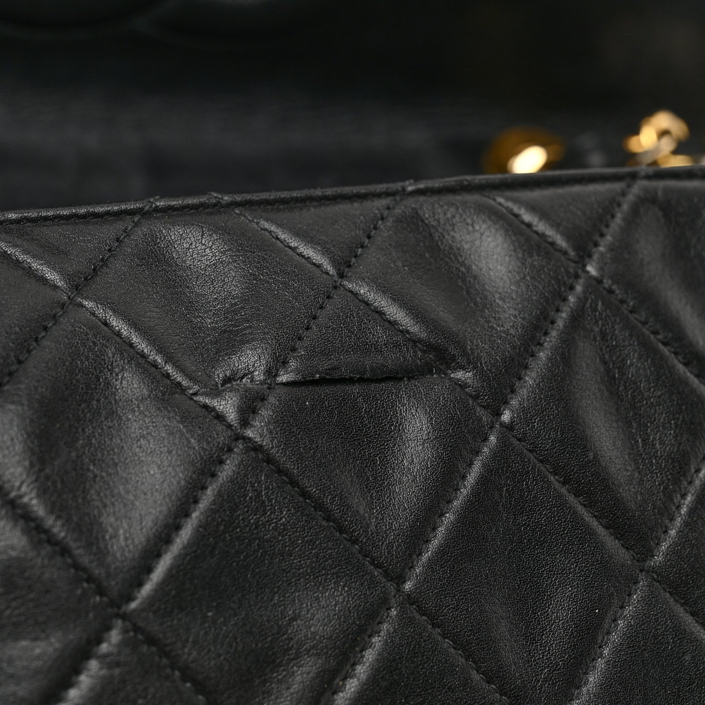 Lambskin Quilted XL Jumbo Single Flap Black