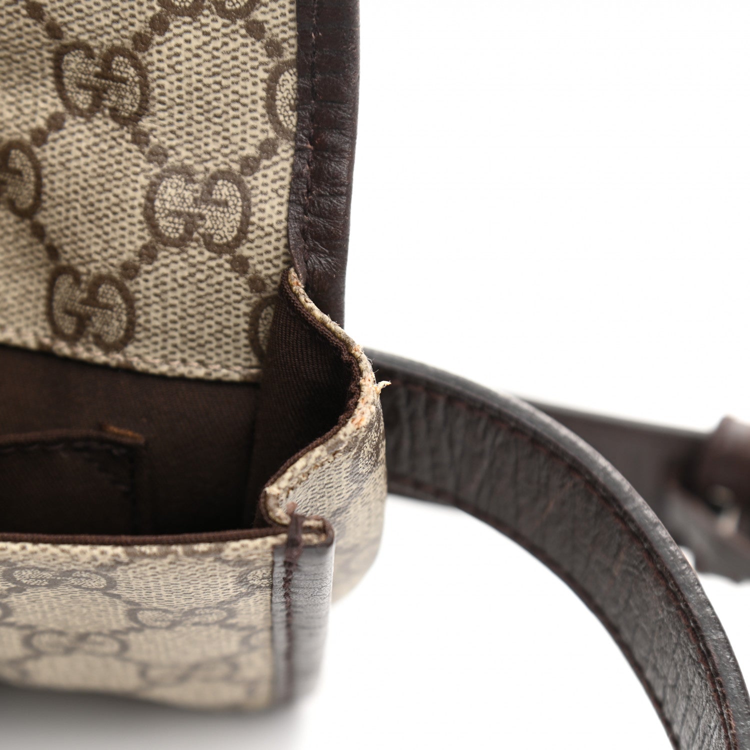 Gucci GG Monogram Plus Web Belt Bag Dark Brown 12 of 13