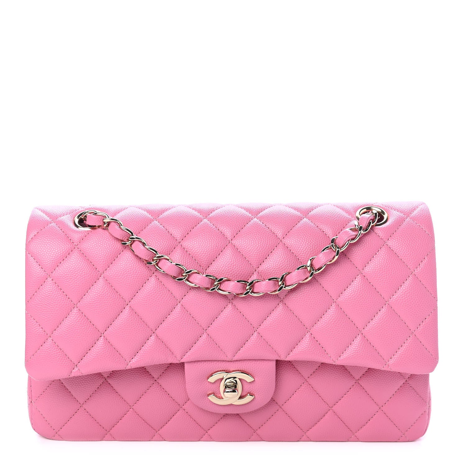 Chanel Caviar Quilted Medium Double Flap Pink 1 of 8