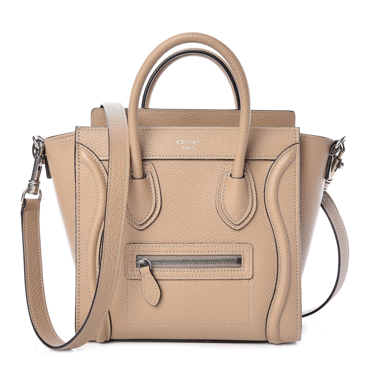 Drummed Calfskin Nano Luggage Dune