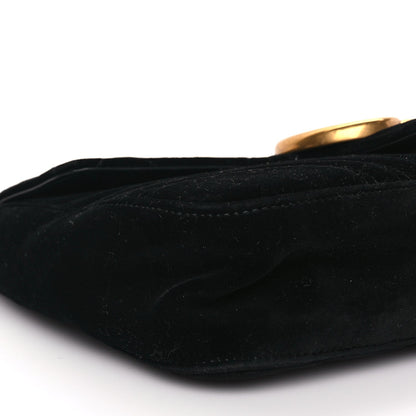 Gucci Velvet Matelasse Medium GG Marmont Shoulder Bag Black 8 of 9