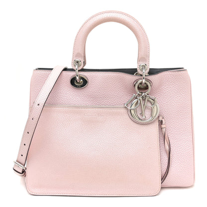 Christian Dior Metallic Bullcalf Medium Diorissimo Tote Pink 1 of 13